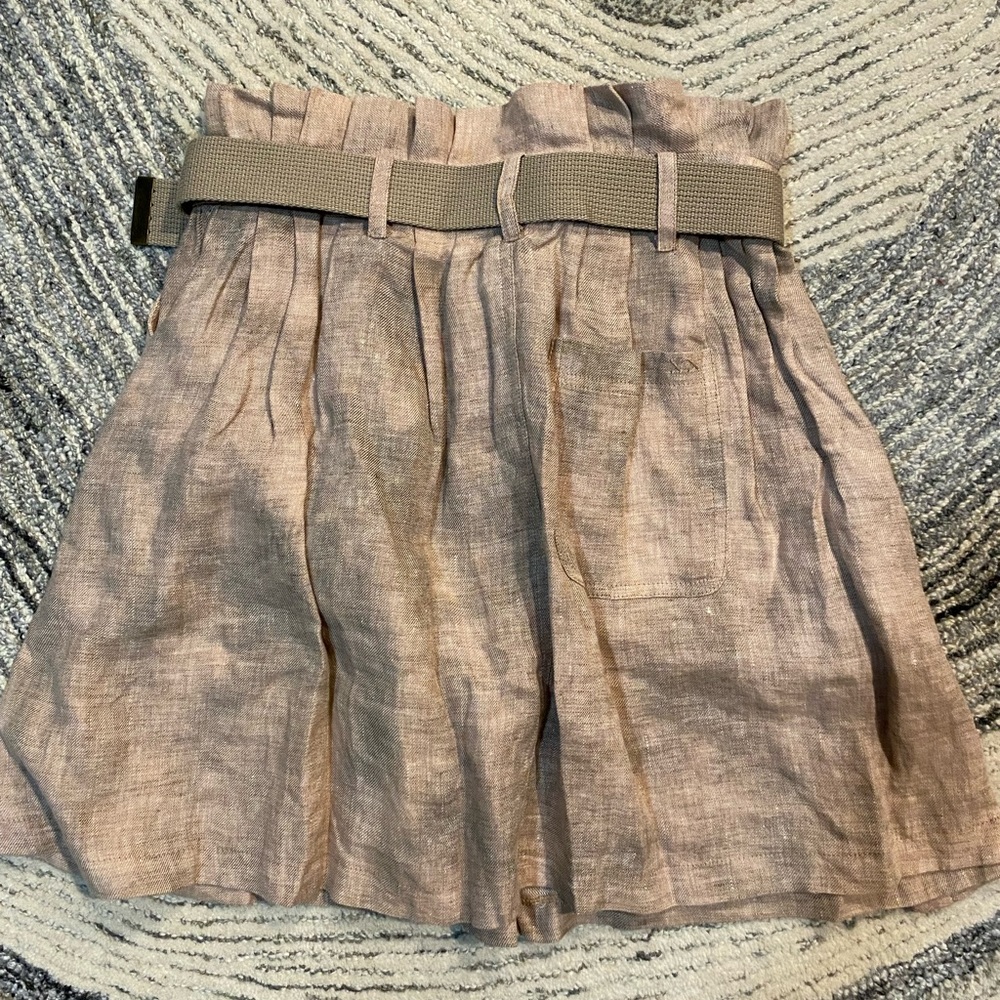 ELIZABETH & JAMES Linen Skirt with Belt - Picture 2 of 4